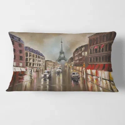 Design Art Quiet Rainy Street In Paris Rectangular Pillow Cover & Insert