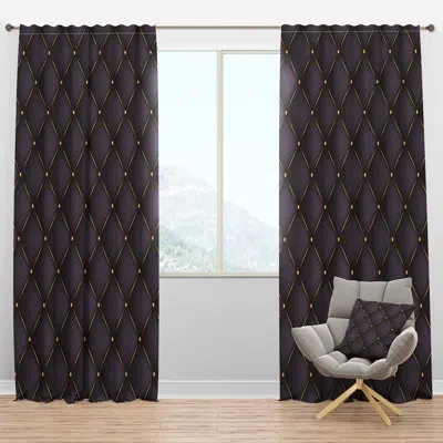 Design Art Quilted Pattern - Mid-century Curtain - Velvet Room Darkening - 1 Panel