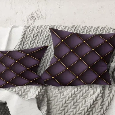Design Art Quilted Pattern - Mid-century Modernprinted Throw Pillow In Gray