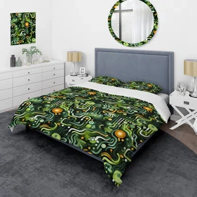 Design Art Quwanda Bedding In Green;yellow