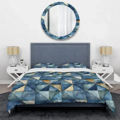 Design Art Raaghav Duvet Cover Set In Blue;white