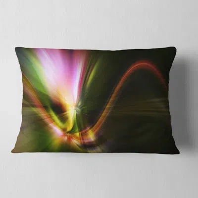 Design Art Rays Of Speed Green - Abstract Printed Pillow