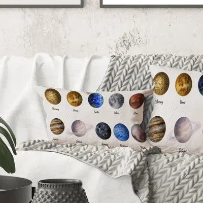 Design Art Rectangle,all Planets United - Modern Printed Throw Pillow