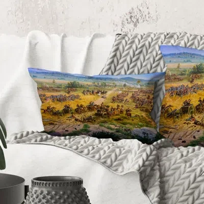 Design Art Rectangle,gettysburg National Military Park - Vintage Printed Throw Pillow