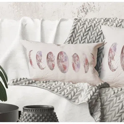 Design Art Rectangle,moon Phases - Modern Printed Throw Pillow
