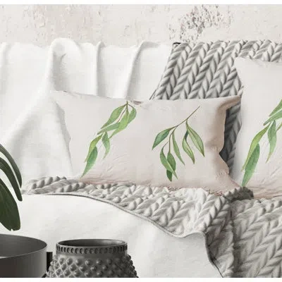Design Art Rectangle,two Willow Branches - Farmhouse Printed Throw Pillow