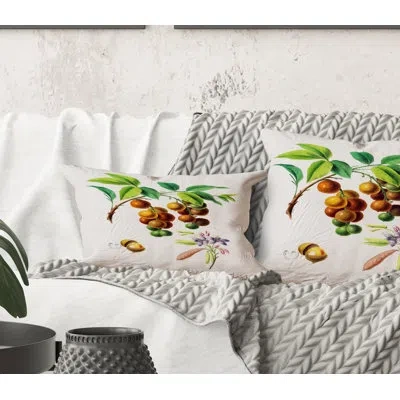 Design Art Rectangle,vintage Fruits Iii - Farmhouse Printed Throw Pillow