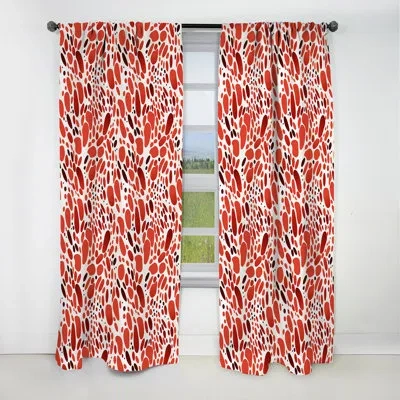 Design Art Red And White Polka Dots Pattern I - Abstract Curtain - Blackout Abstract Curtain - 1 Panels In White;red
