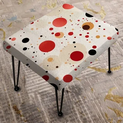 Design Art Red And White Retro Dots - Polka Dots Rectangle Ottoman In White;red
