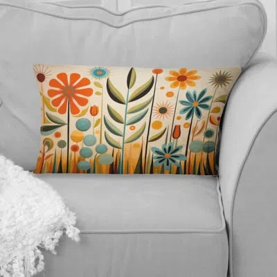 Design Art Red Mid Century Mod Nature - Abstract Midcentury Printed Throw Pillow
