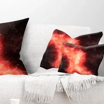 Design Art Red Nebula In Cosmos - Abstract Printed Pillow