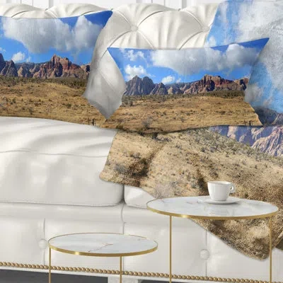 Design Art Red Rock Canyon Landscape - Landscape Printed Throw Pillow