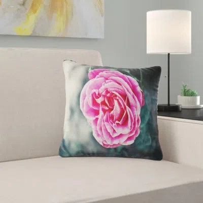 Design Art Red Rose In Vintage Style - Floral Printed Pillow