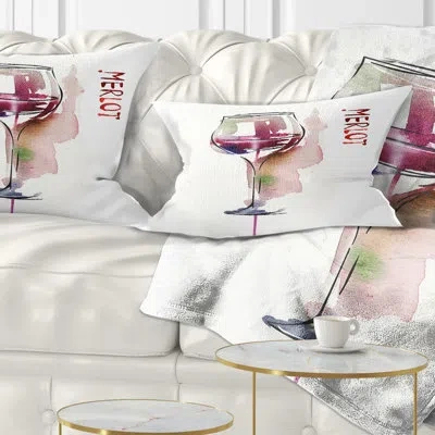 Design Art Red Wine - Others Printed Throw Pillow