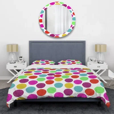 Design Art Red/pink/green Microfiber 2 Piece Duvet Cover Set In Red,pink,green