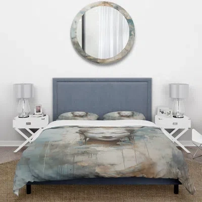 Design Art Religious Buddhism Statue Iii - Buddhism Duvet Cover Set In Beige