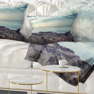 Design Art Remote Mountains In Morning - Landscape Printed Throw Pillow