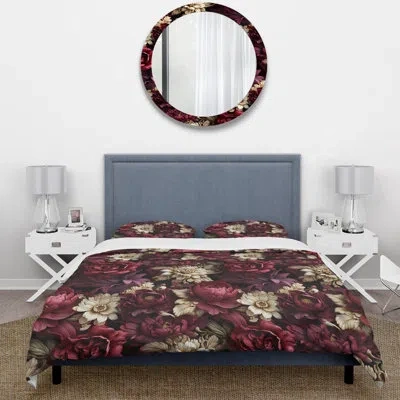 Design Art Renaissance Revival Victorian Pattern Ix Bedding In Red