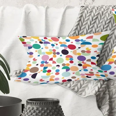 Design Art Retro Abstract Circular I - Mid-century Modern Printed Throw Pillow