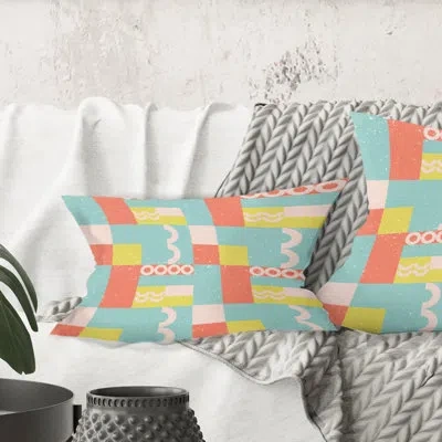 Design Art Retro Abstract Design Iii - Mid-century Modernprinted Throw Pillow