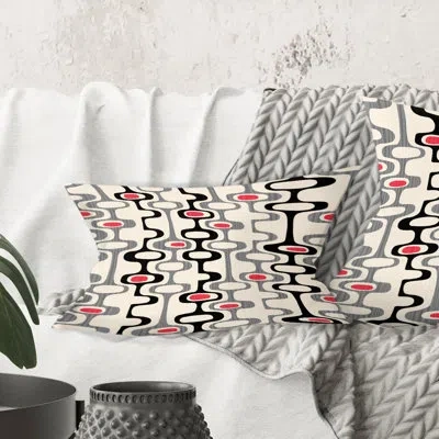 Design Art Retro Abstract Design Ix - Mid-century Modern Printed Throw Pillow