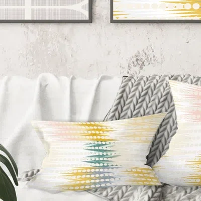 Design Art Retro Abstract Design Viii - Mid-century Modern Printed Throw Pillow