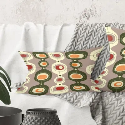Design Art Retro Abstract Design X - Mid-century Modern Printed Throw Pillow