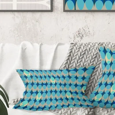 Design Art Retro Abstract Design Xv - Mid-century Modernprinted Throw Pillow