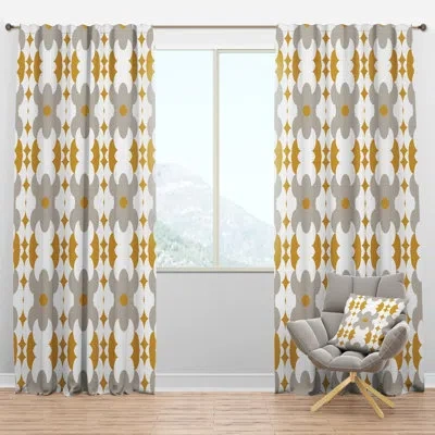 Design Art Retro Abstract Design Xviii - Abstract Curtain - Velvet Room Darkening - 1 Panel
