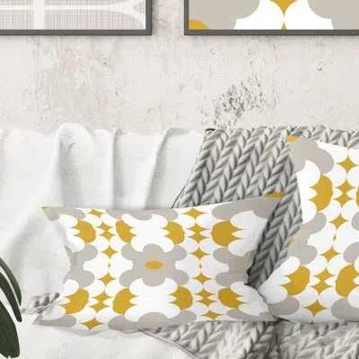 Design Art Retro Abstract Design Xviii - Mid-century Modernprinted Throw Pillow