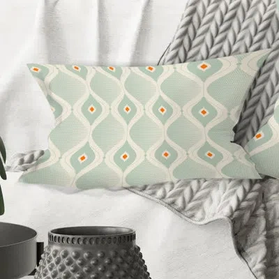 Design Art Retro Abstract Drops Vii - Mid-century Modernprinted Throw Pillow