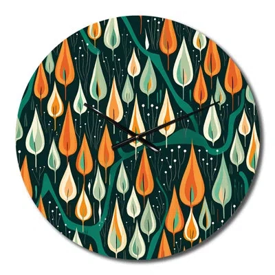Design Art Retro Abstract Drops Xiv Metal Wall Clock In Multi-color