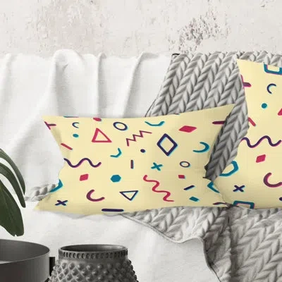 Design Art Retro Abstract Pattern Design Vi - Mid-century Modern Printed Throw Pillow