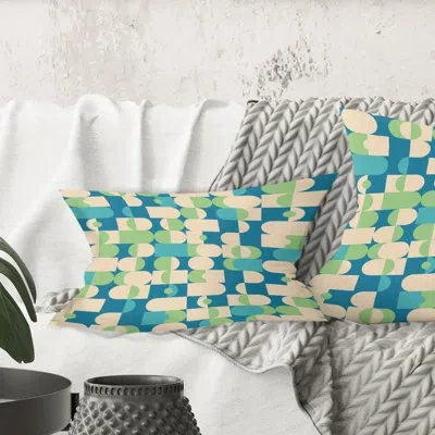 Design Art Retro Abstract Pattern I - Mid-century Modernprinted Throw Pillow