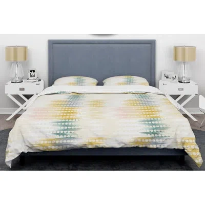 Design Art Retro Abstract Viii Mid-century Duvet Cover Set In Gold
