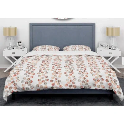 Design Art Retro Abstract Xii Mid-century Duvet Cover Set In Brown