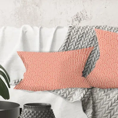 Design Art Retro Art Deco Waves Ii - Mid-century Modern Printed Throw Pillow