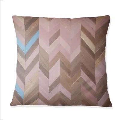 Design Art Retro Brown Pink Midcentury Pattern - Abstract Midcentury Printed Throw Pillow