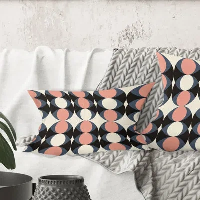 Design Art Retro Circular Pattern Ii - Mid-century Modern Printed Throw Pillow