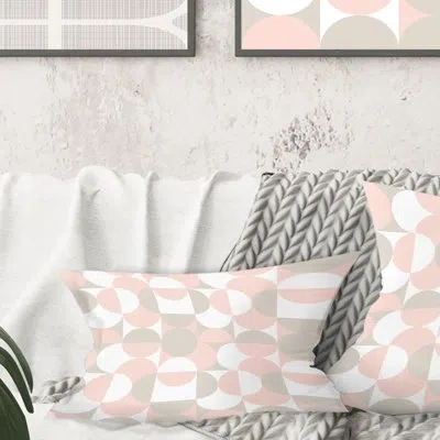 Design Art Retro Circular Pattern Iii - Mid-century Modern Printed Throw Pillow