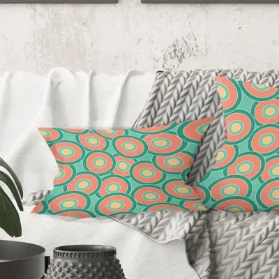 Design Art Retro Circular Pattern Vi - Mid-century Modern Printed Throw Pillow