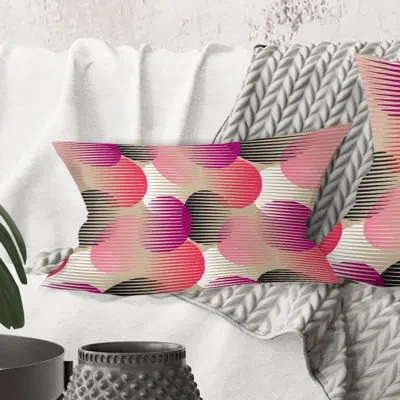 Design Art Retro Circular Pattern Viii - Mid-century Modern Printed Throw Pillow