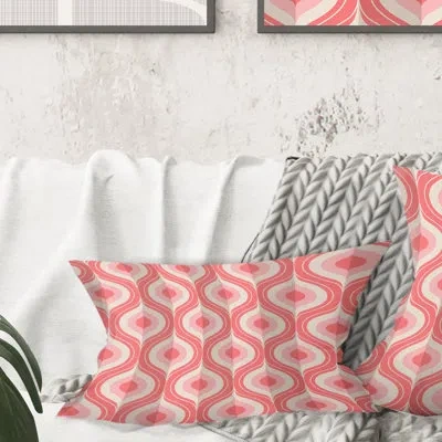 Design Art Retro Drop Design I - Mid-century Modern Printed Throw Pillow