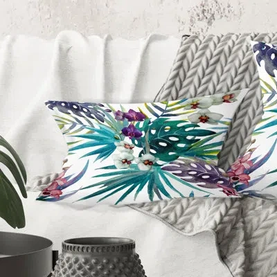 Design Art Retro Floral Botanical Design Ii - Mid-century Modern Printed Throw Pillow