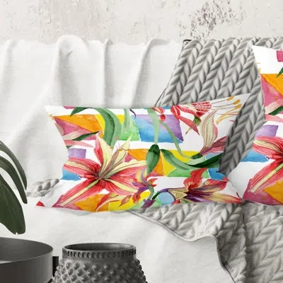 Design Art Retro Floral Botanical I - Mid-century Modernprinted Throw Pillow