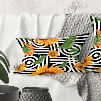 Design Art Retro Floral Botanical Ii - Mid-century Modern Printed Throw Pillow