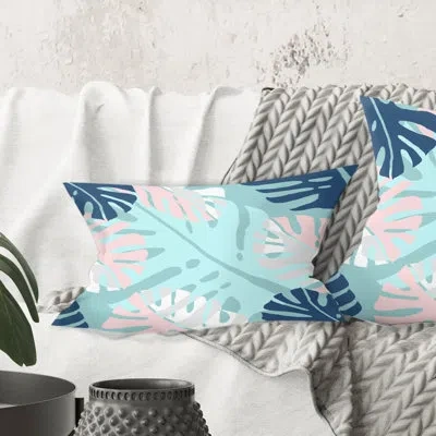 Design Art Retro Floral Pattern Ii - Mid-century Modernprinted Throw Pillow