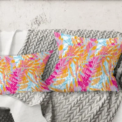Design Art Retro Floral Pattern Iii - Mid-century Modernprinted Throw Pillow In Purple