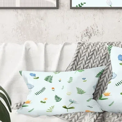 Design Art Retro Floral Pattern Ix - Mid-century Modern Printed Throw Pillow