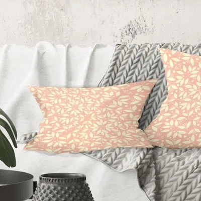 Design Art Retro Floral Pattern V - Mid-century Modernprinted Throw Pillow
